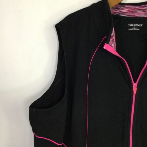 Catherines Womens Breast cancer Vest Full Zip Long Sleeves Black Size 4X Plus - Picture 6 of 16